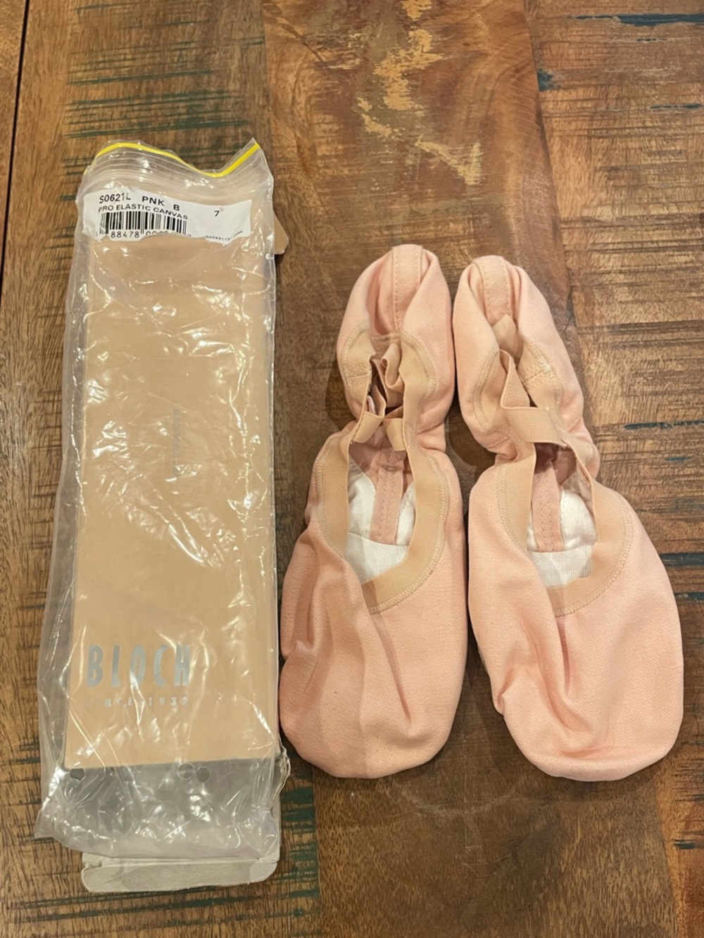 Bloch Ladies Pro Elastic Canvas Ballet Shoes - pink S0621L 7/8 - Picture 3 of 5